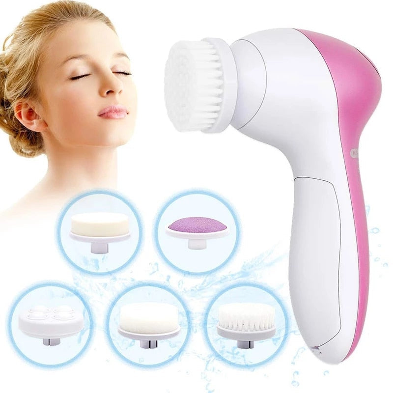 5 in 1 Facial Skin Cleansing and Exfoliation Brush