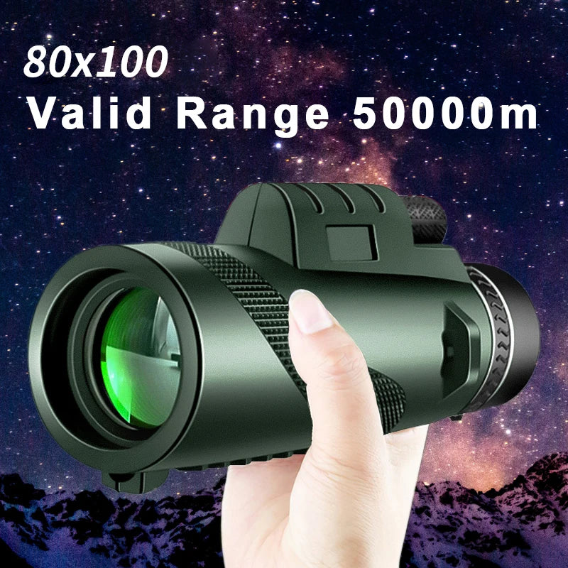 80x100 HD ZOOM TELESCÒPIO MONOCULAR SOBREVIVÊNCIA 5KM DE ALCANCE